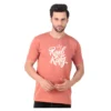 Fabstieve men Solid Round Neck Pure Cotton Brown (Vk-219_Print-28)