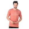 Fabstieve men Solid Round Neck Pure Cotton Brown (Vk-219_Print-36)