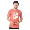 Fabstieve men Solid Round Neck Pure Cotton Brown (Vk-219_Print-38)