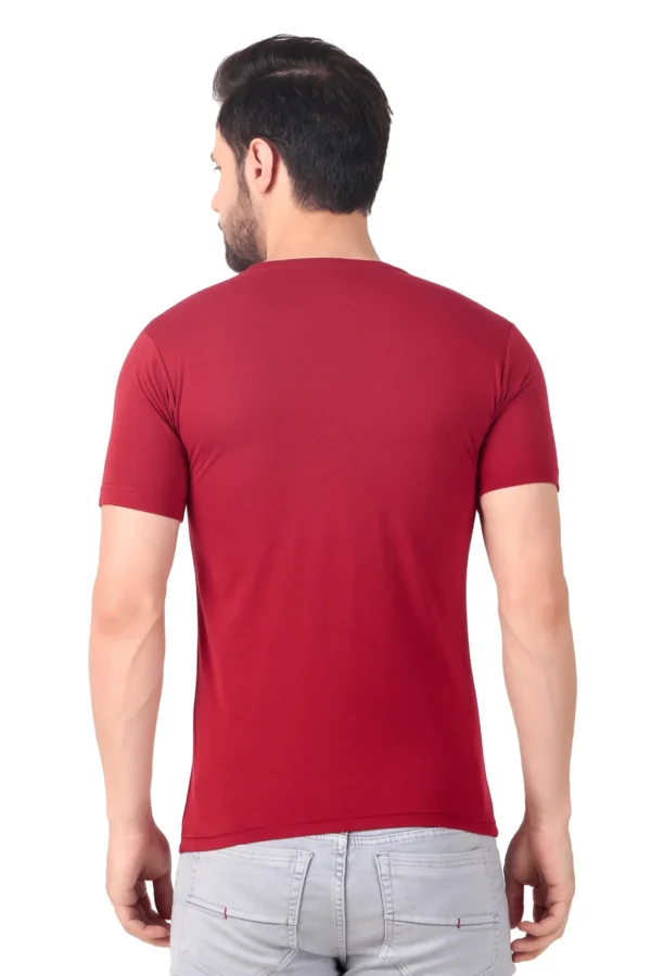 Fabstieve men Solid Round Neck Pure Cotton Brown (Vk-219_Print-10)