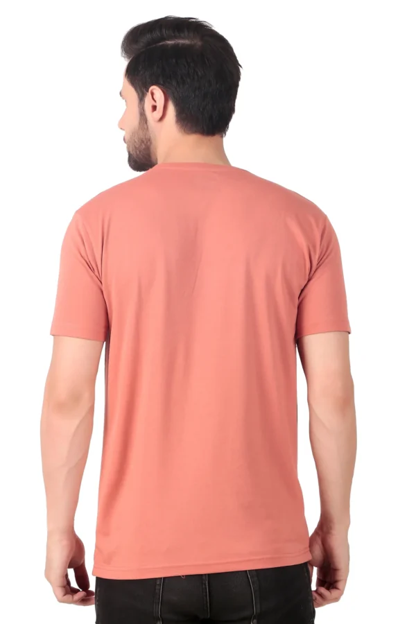 Fabstieve men Solid Round Neck Pure Cotton Brown (Vk-219_Print-10)