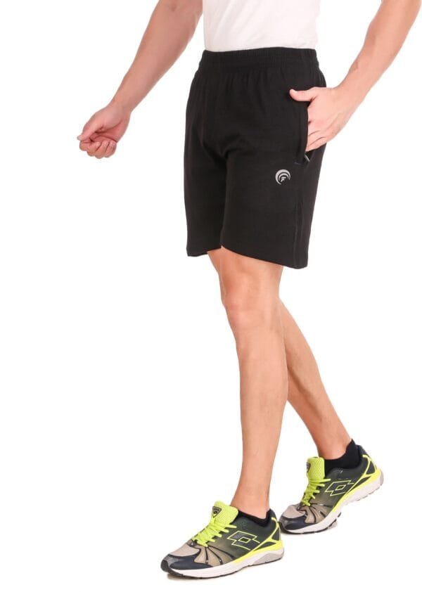 Black Hosiery Self Design Short For Men - Image 3