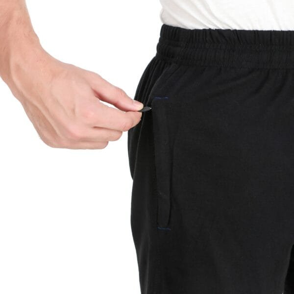 Black Hosiery Self Design Short For Men - Image 4