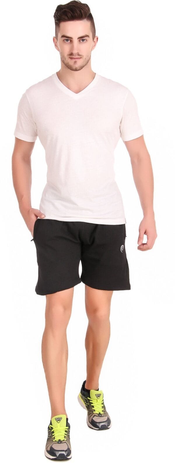 Black Hosiery Self Design Short For Men - Image 5
