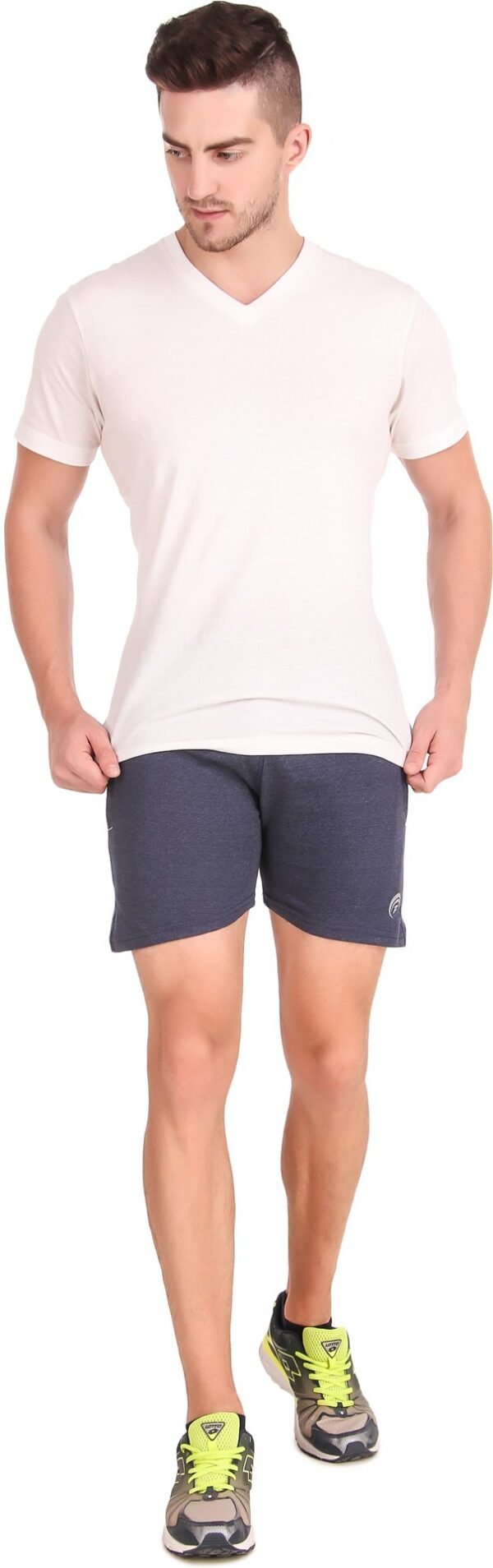 Blue Hosiery Self Design Short For Men - Image 2