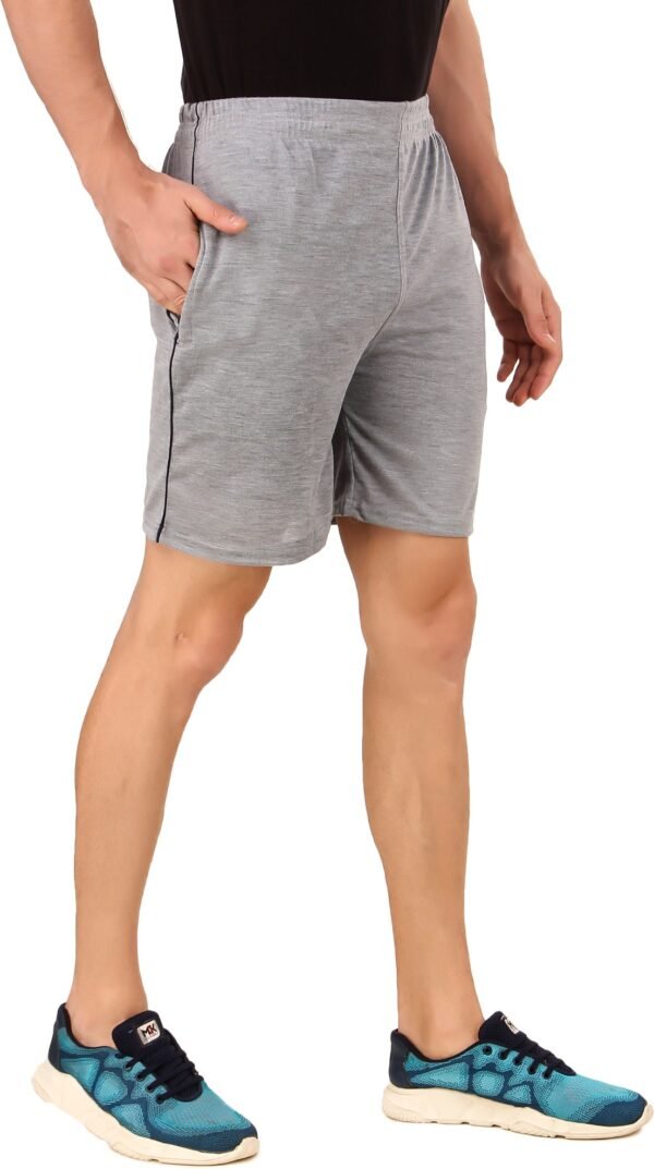 Grey Hosiery Solid Short For Men & Women - Image 3