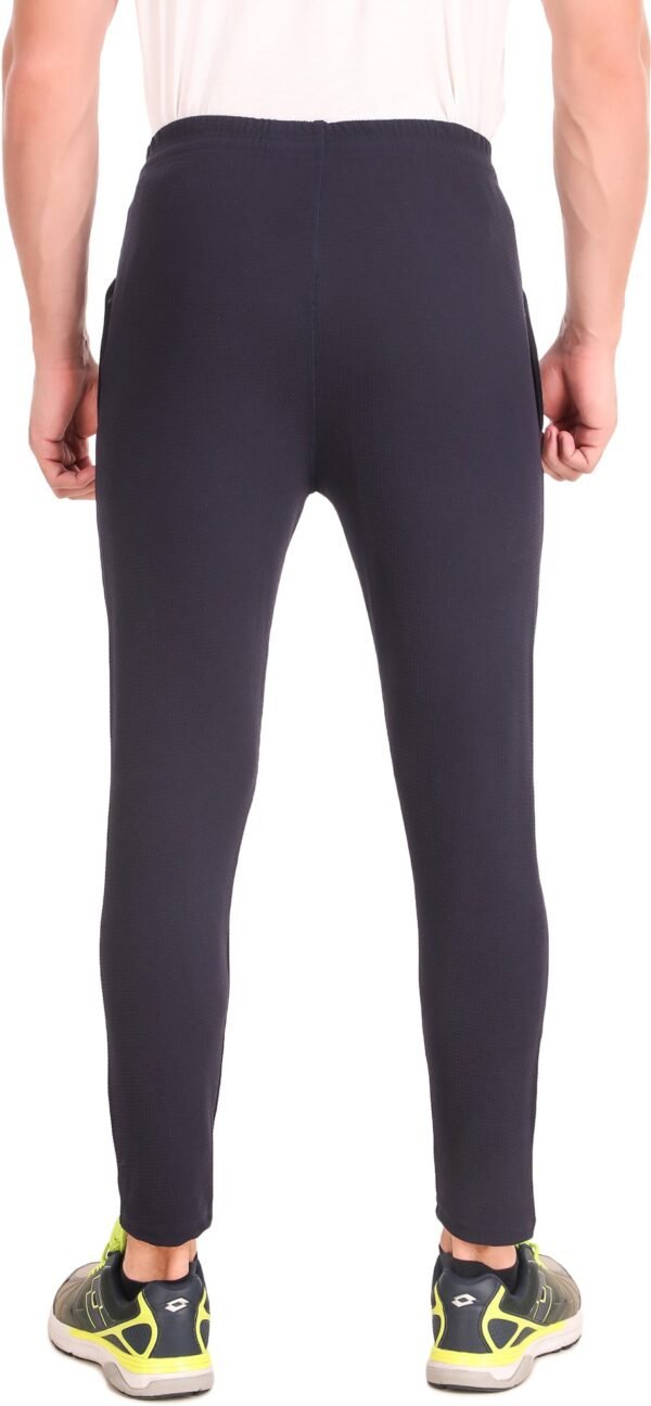 Dark Blue Pure Cotton Solid Track Pant For Men - Image 2