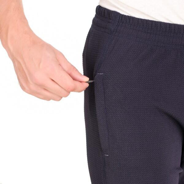 Dark Blue Pure Cotton Solid Track Pant For Men - Image 5