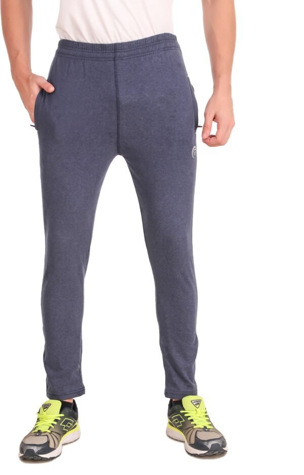 Black Cotton Blend Solid Track Pant For Men - Image 6