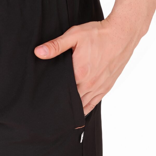Black Lycra Blend Solid Short For Men - Image 6