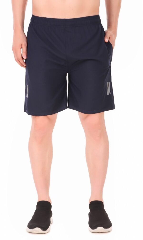 Black Lycra Blend Solid Short For Men - Image 13
