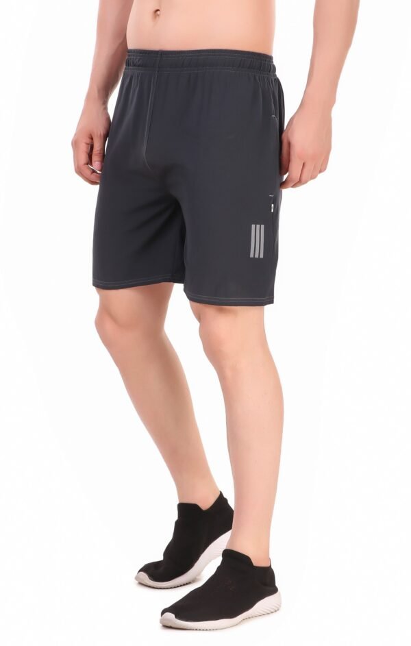 Black Lycra Blend Solid Short For Men - Image 10