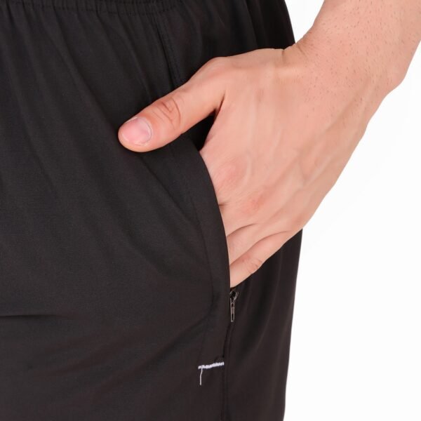 Black Lycra Blend Solid Short For Men - Image 6