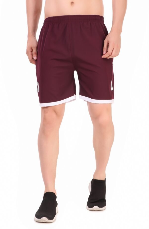 Black Lycra Blend Solid Short For Men - Image 7