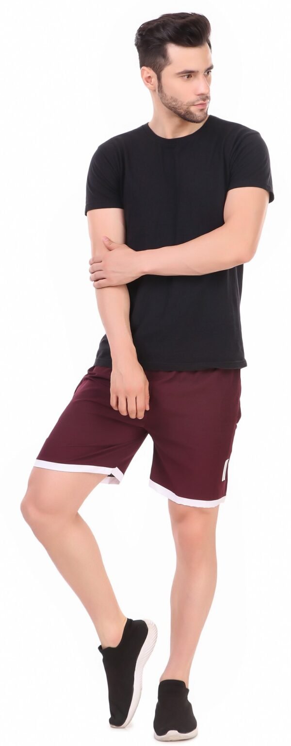 Black Lycra Blend Solid Short For Men - Image 11