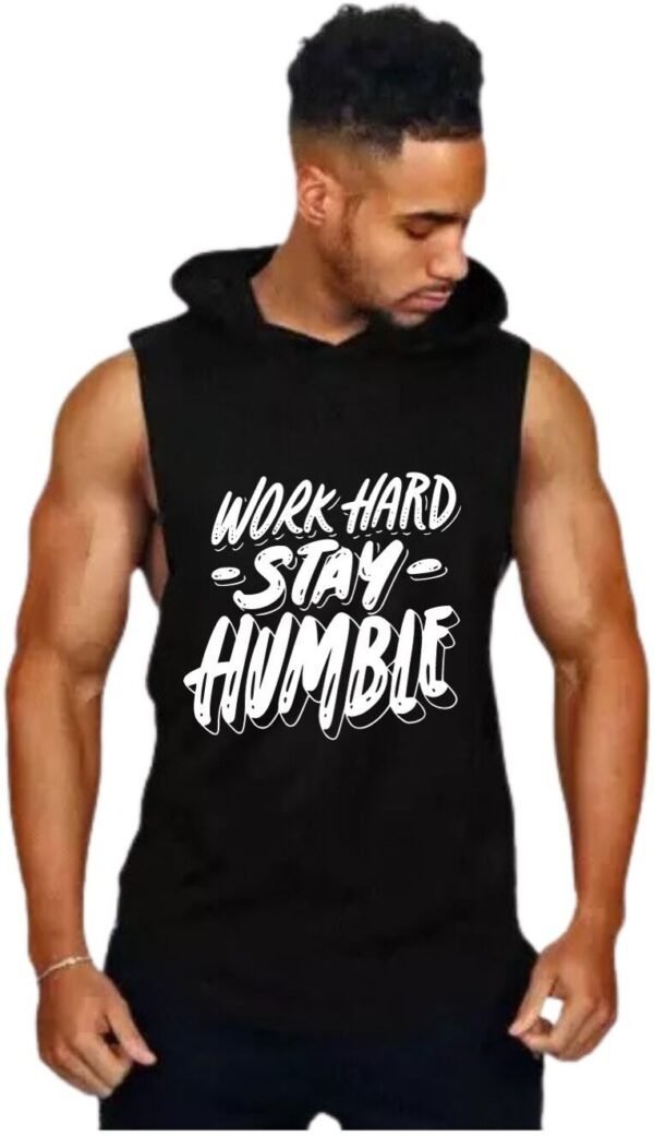 Black Polyester Printed Vest For Men