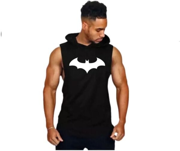 Black Polyester Printed Vest For Men