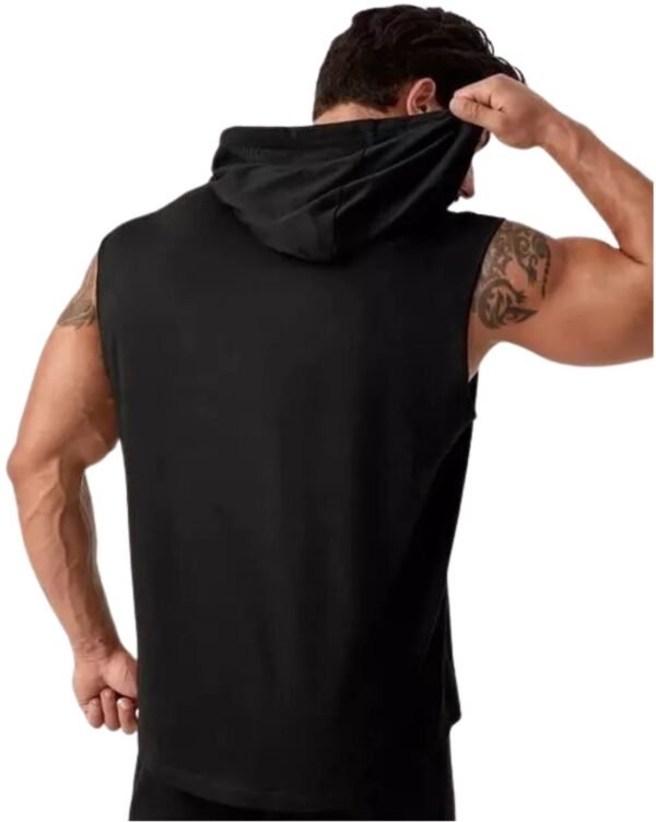 Black Polyester Printed Vest For Men - Image 2