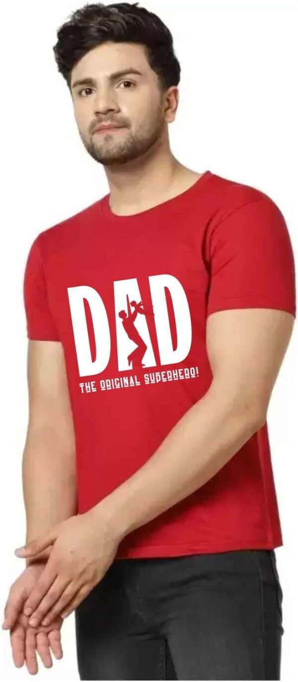 Black Cotton Blend Self Design T-Shirt For Men - Image 5
