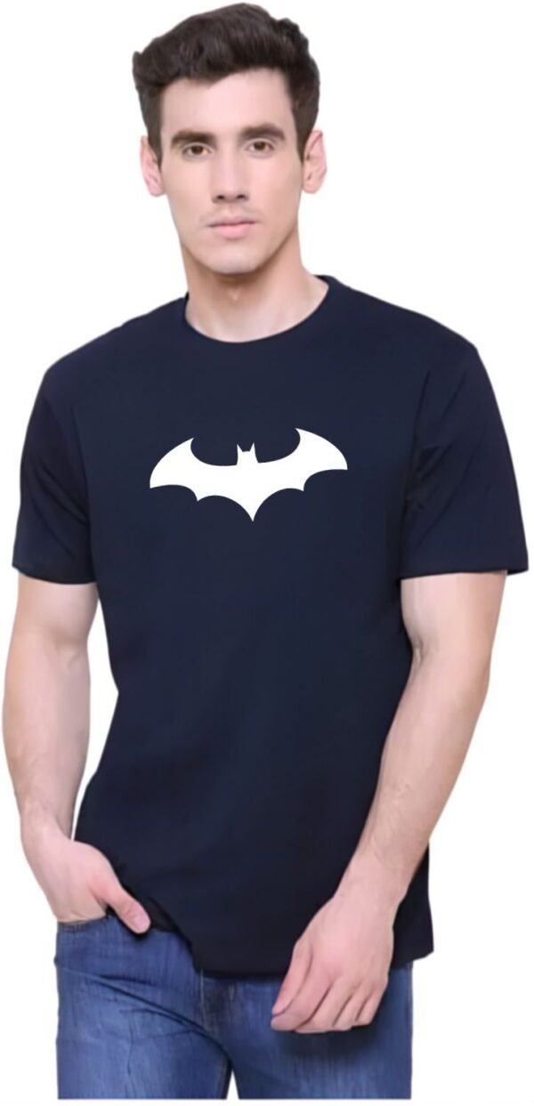 Black Cotton Blend Printed T-Shirt For Men - Image 5