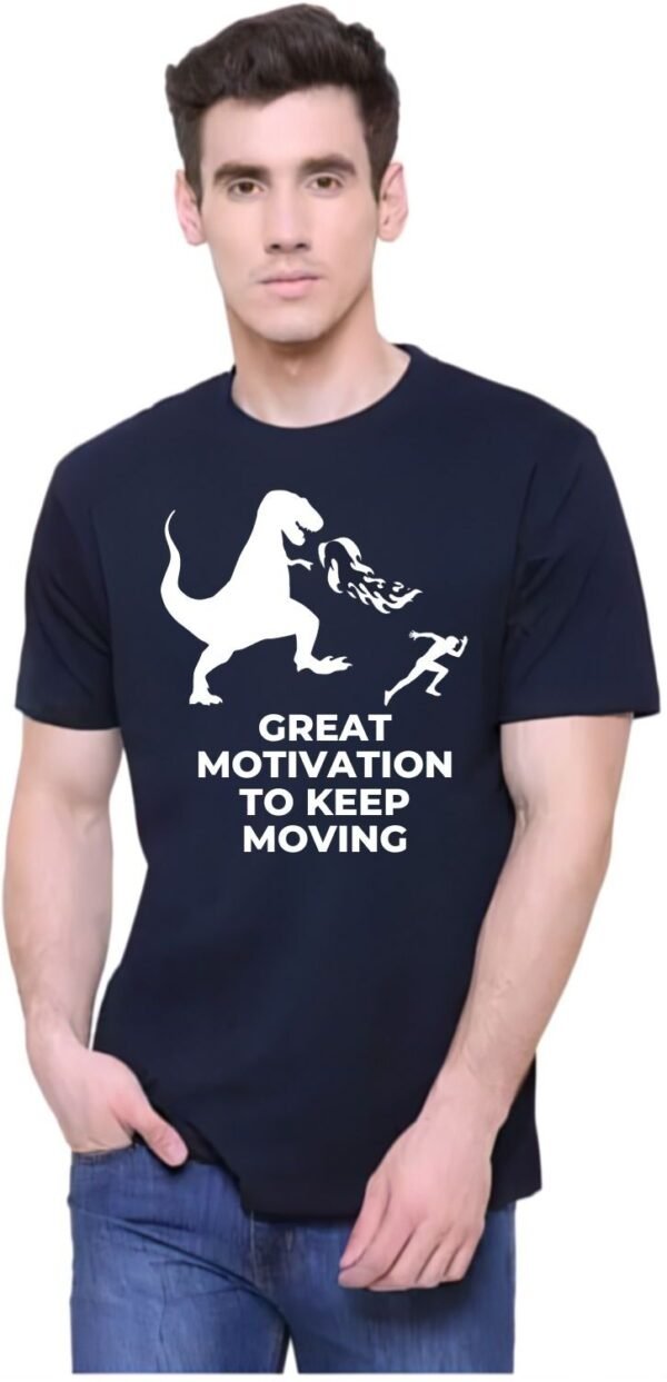 Black Cotton Blend Printed::Typography T-Shirt For Men - Image 3