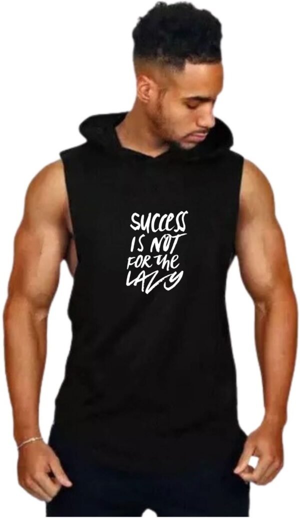 Black Polyester Printed Vest For Men