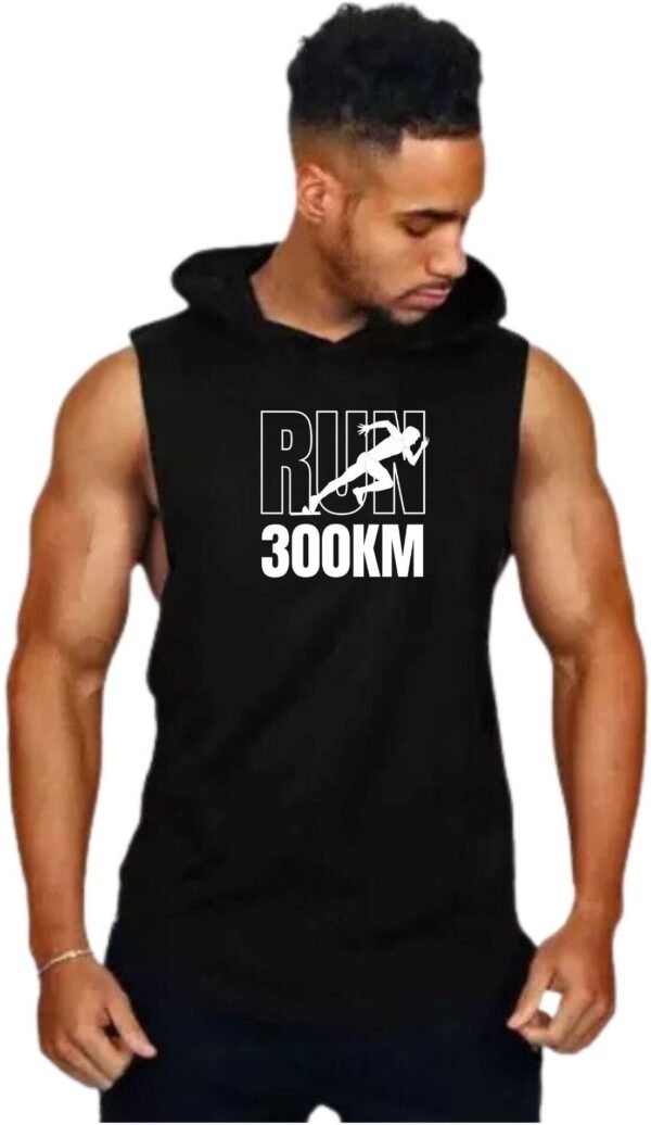 Black Polyester Blend Solid Vest For Men