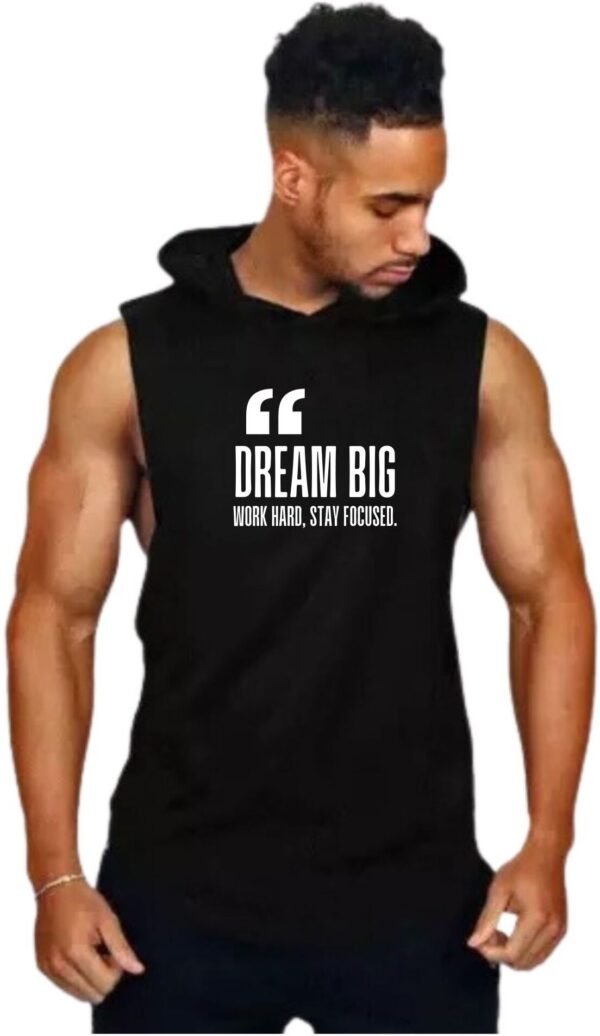 Black Polyester Printed Vest For Men