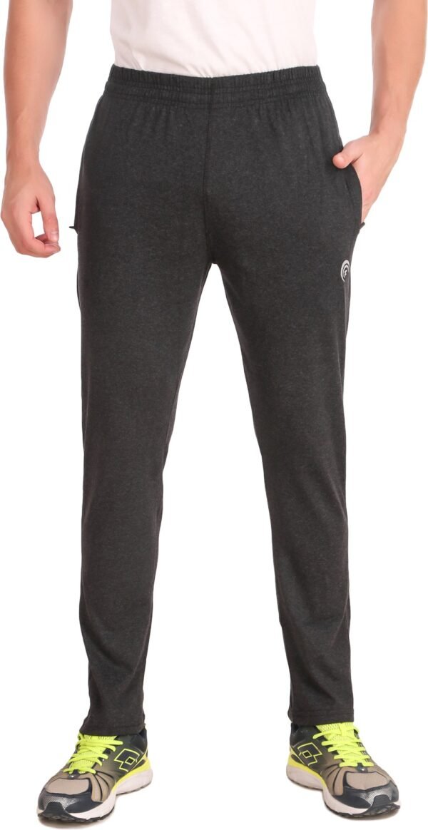 Grey Pure Cotton Solid Track Pant For Men