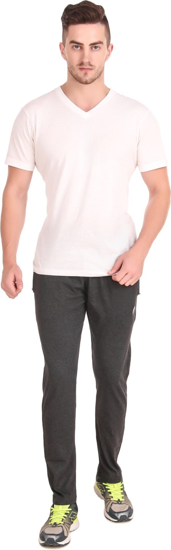 Grey Pure Cotton Solid Track Pant For Men - Image 2