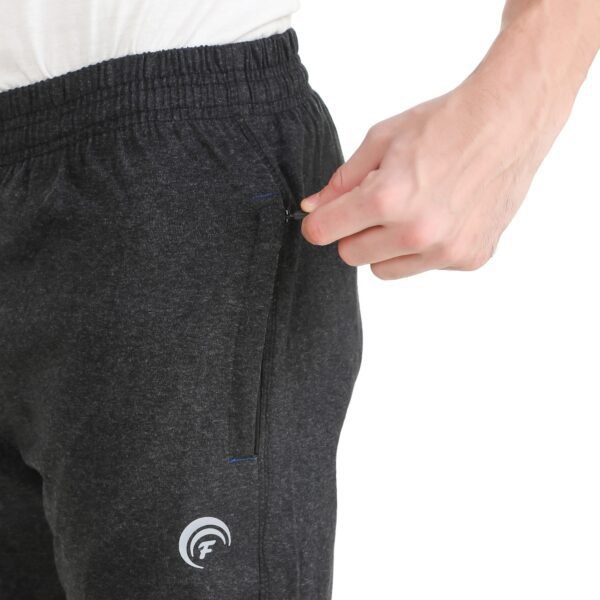 Grey Pure Cotton Solid Track Pant For Men - Image 3