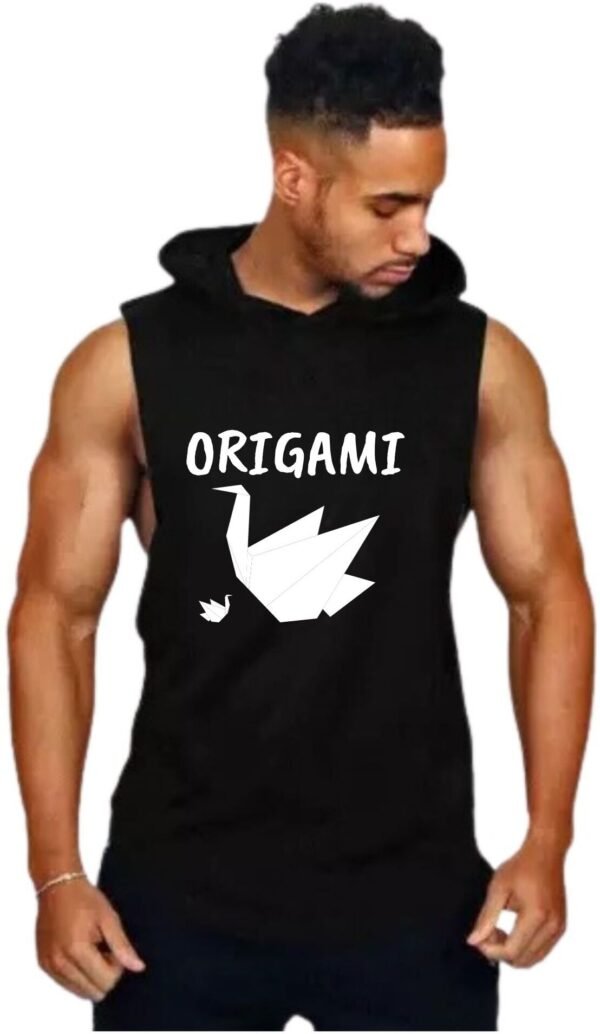 Black Polyester Blend Solid Vest For Men