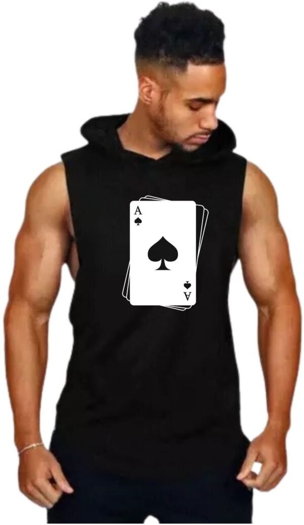 Black Polyester Blend Self Design Vest For Men