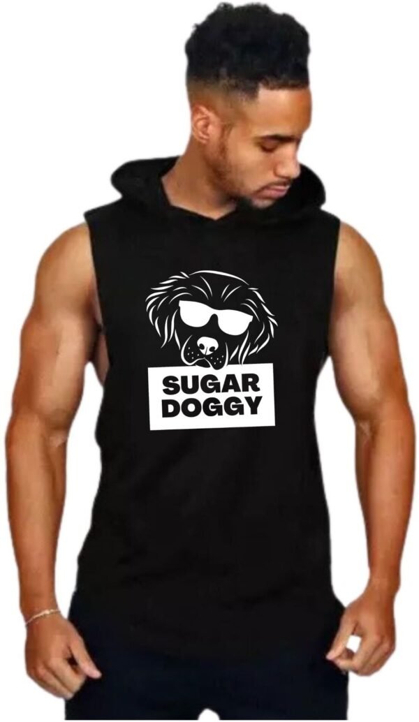 Black Polyester Blend Solid Vest For Men