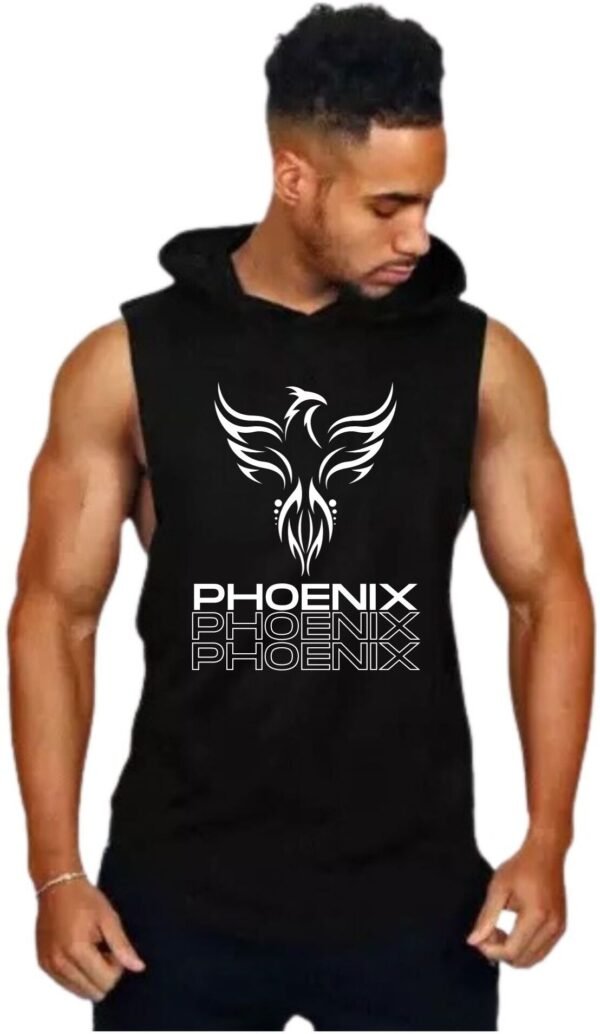 Black Polyester Blend Printed Vest For Men