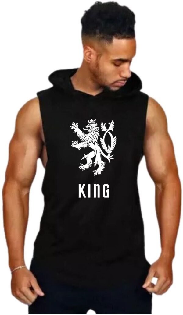 Black Polyester Blend Graphic Print Vest For Men