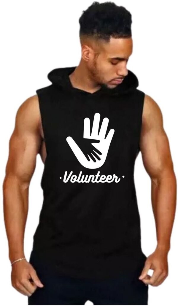 Black Polyester Blend Solid Vest For Men