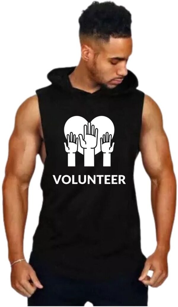 Black Polyester Blend Solid Vest For Men