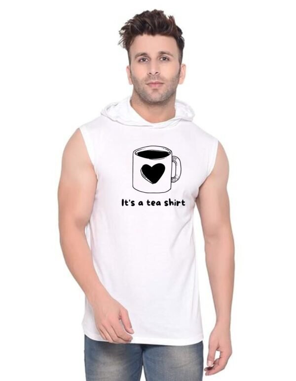 White Polyester Printed Gym Vest For Men