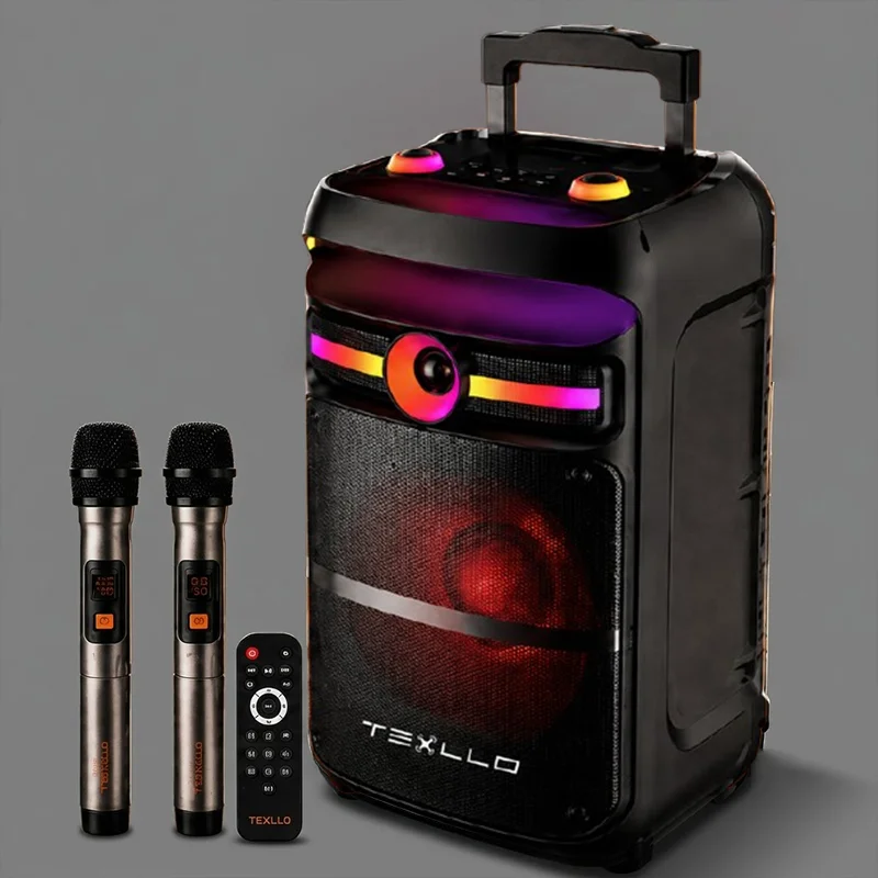 TEXLLO HOOD 12 180W Trolley Speaker with Dual Mic & RGB