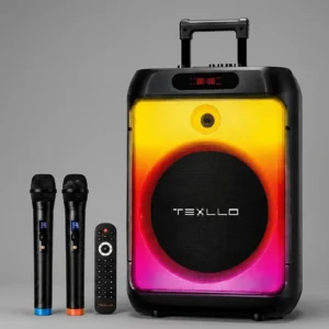 TEXLLO SOUNDPRO 15 200W Trolley Speaker with Dual Mic & RGB